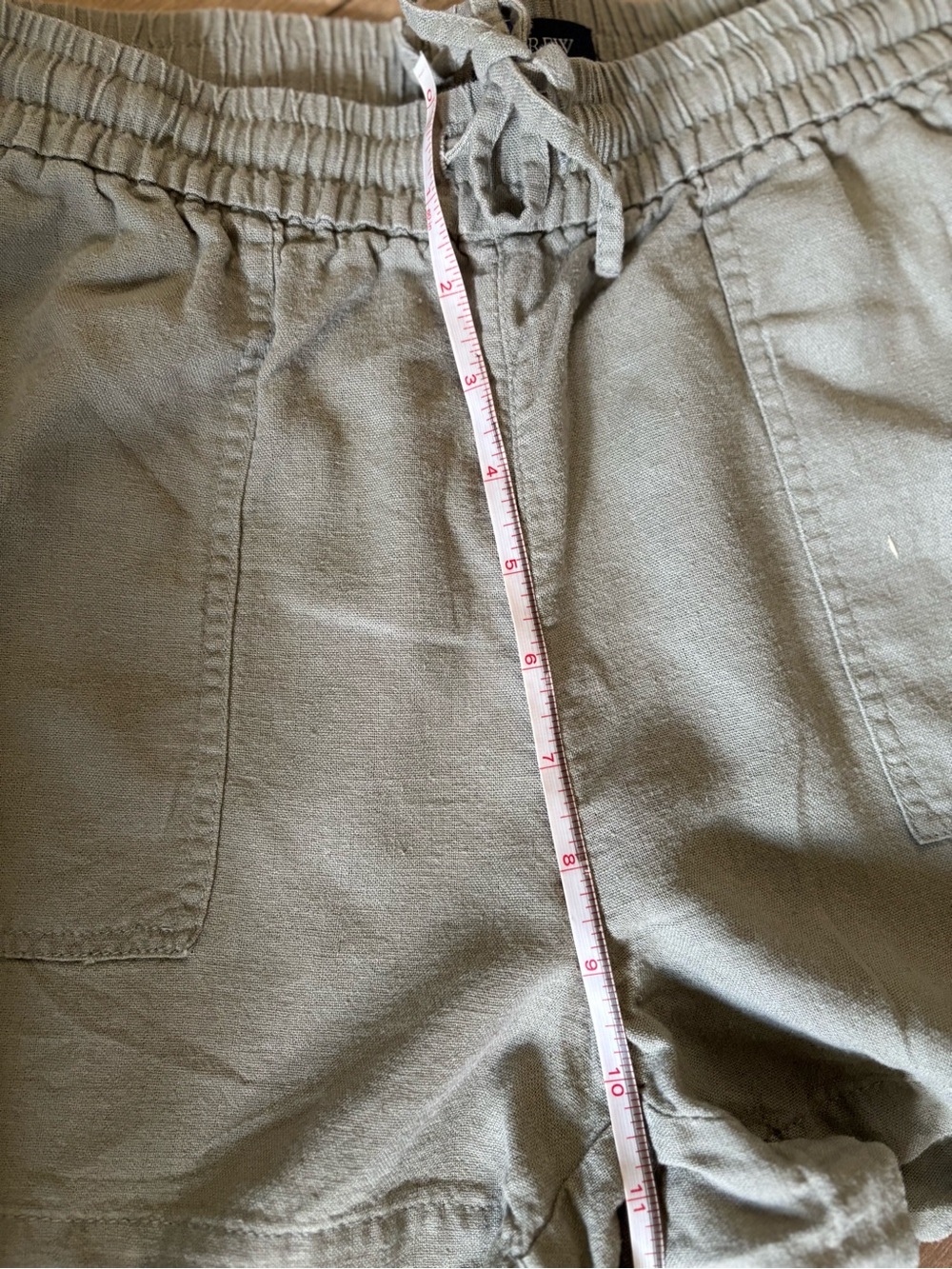 J. Crew Women's Olive and Mustard Drawstring Athletic Shorts Small - Picture 4 of 5